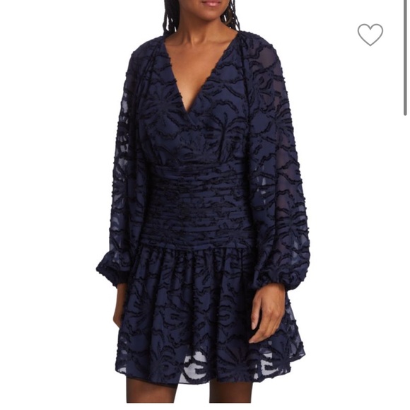 Tanya Taylor Dresses & Skirts - Tanya Taylor Lace Pattern Eva Mini Dress NWT Navy Blue